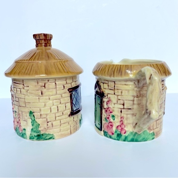 Sylva Ceramics Cottage Ware Ceramic Creamer Sugar Set Staffordshire Engl… - Picture 3 of 13